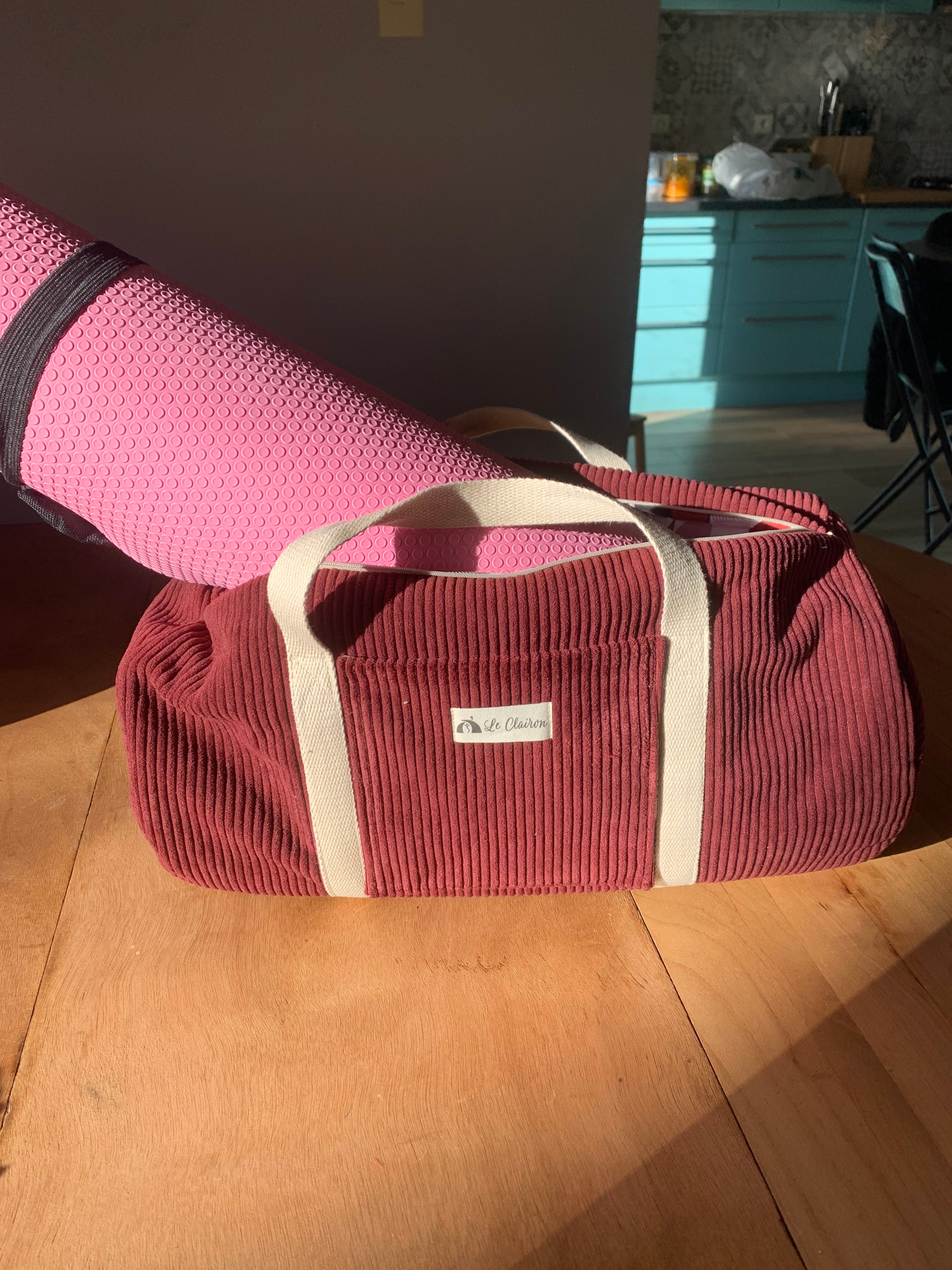 Sac polochon en velours