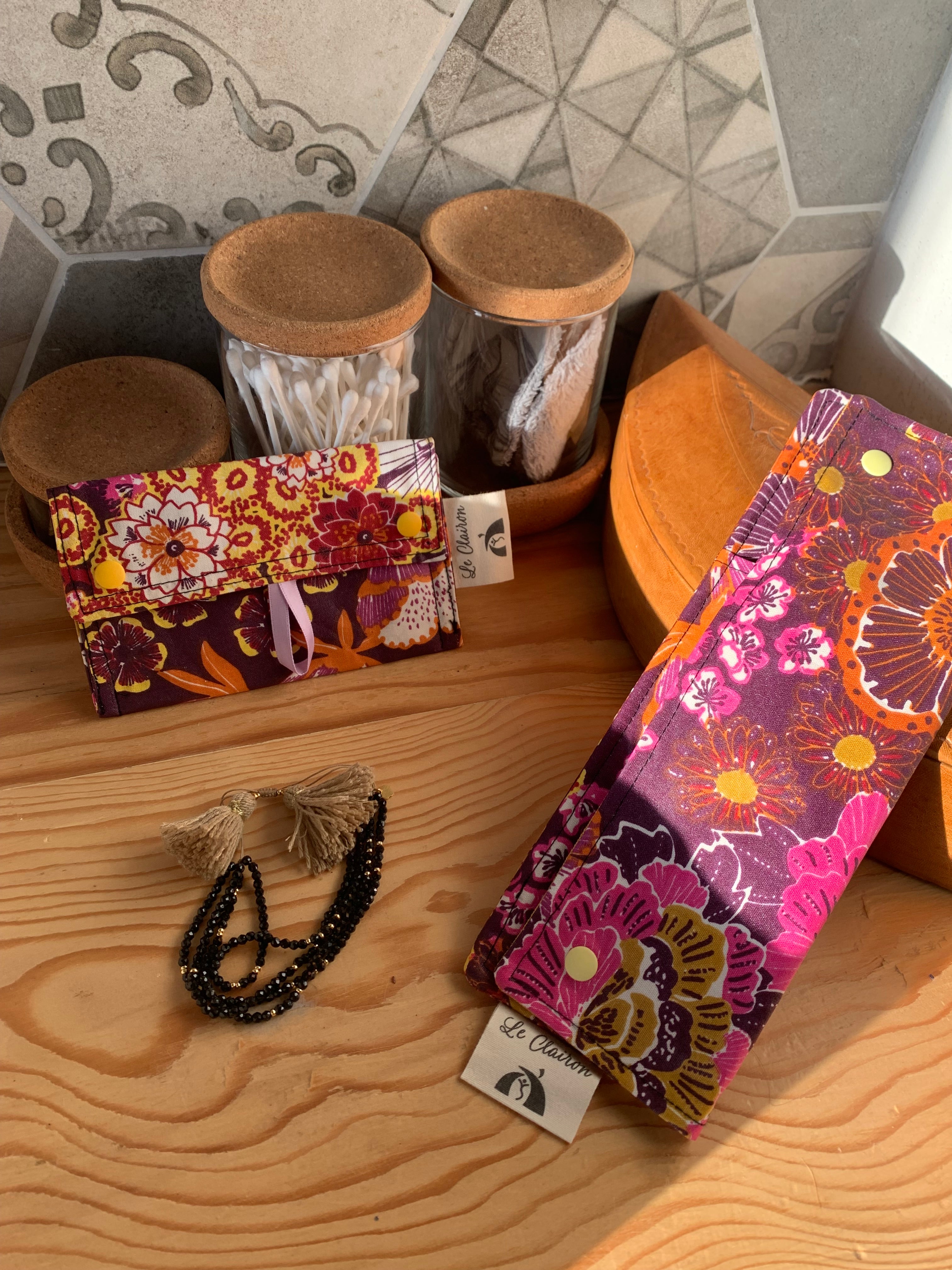 Ensemble nomade : housse à savon et housse à brosse à dent