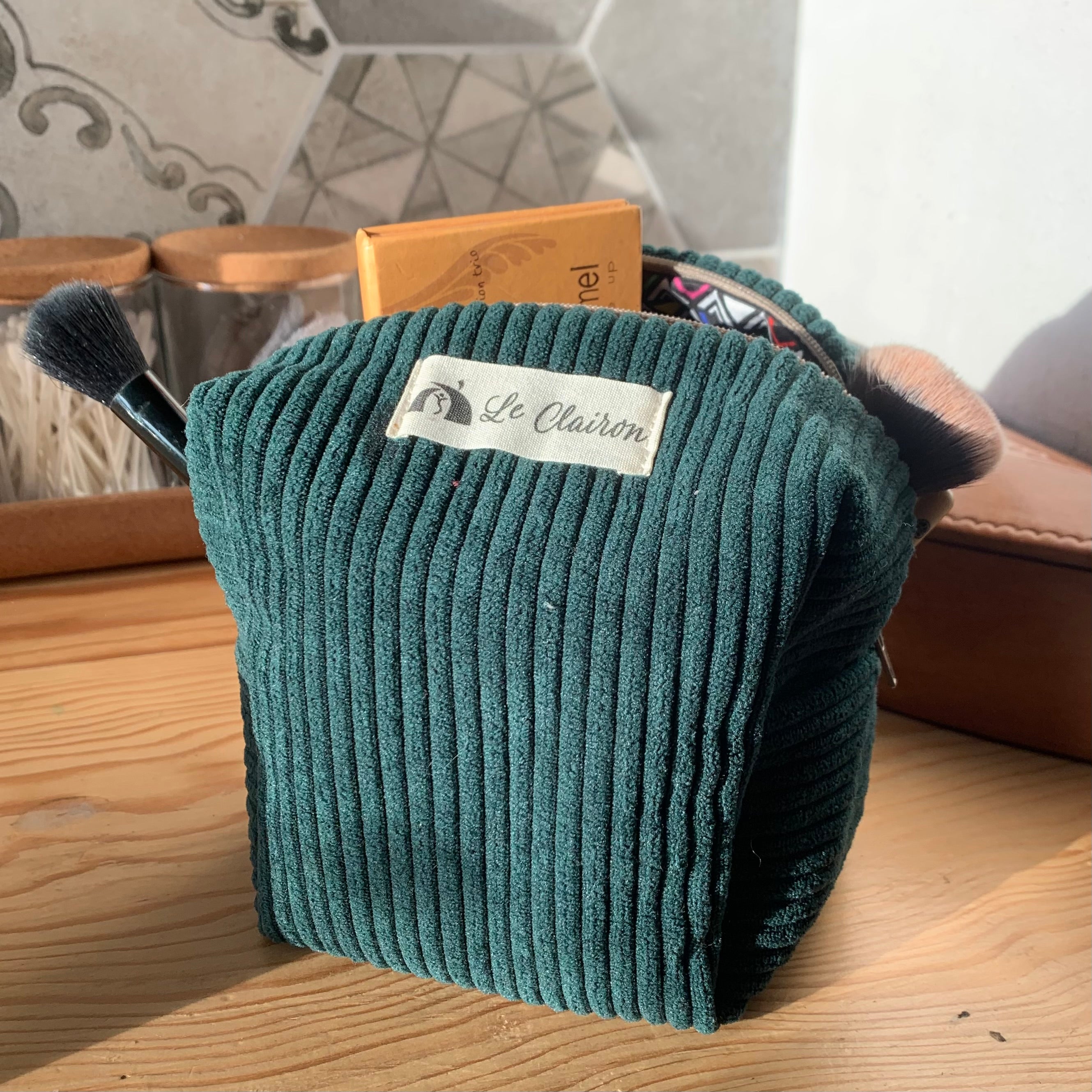 Trousse de Toilette Cube en Velours