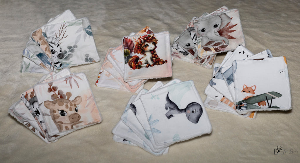 Lingette bébé et panière assortie