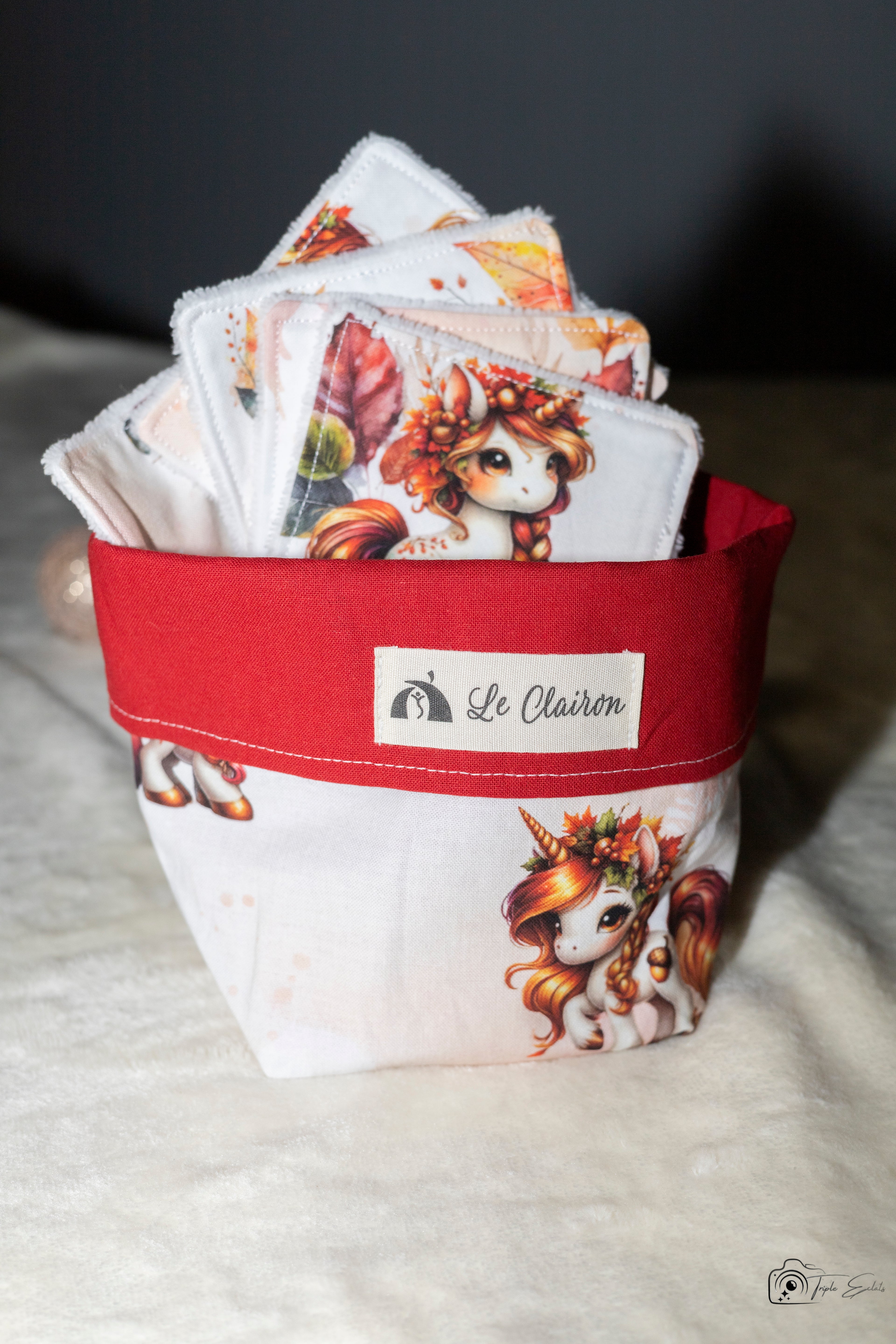 Lingette bébé et panière assortie