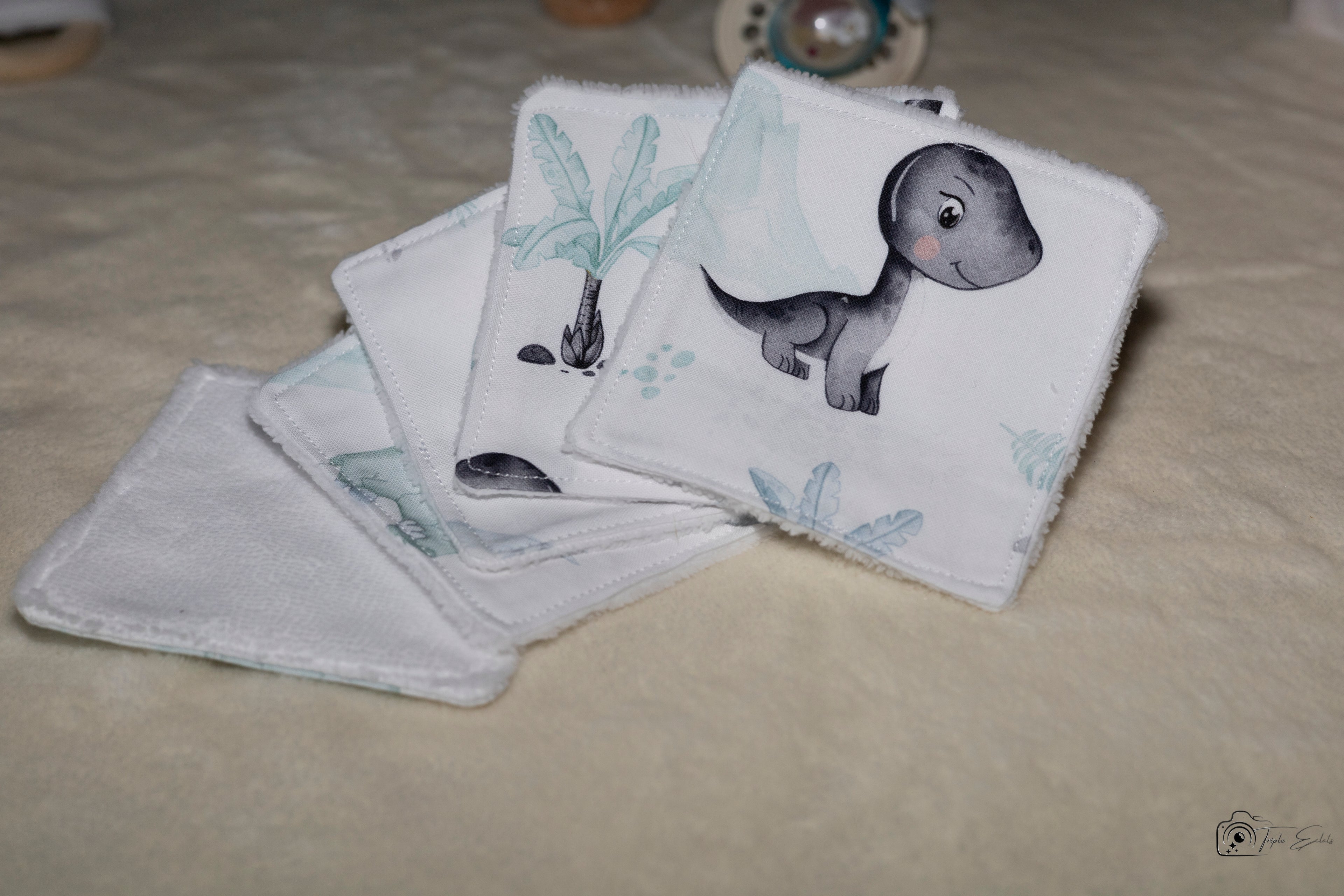 Lingette bébé et panière assortie