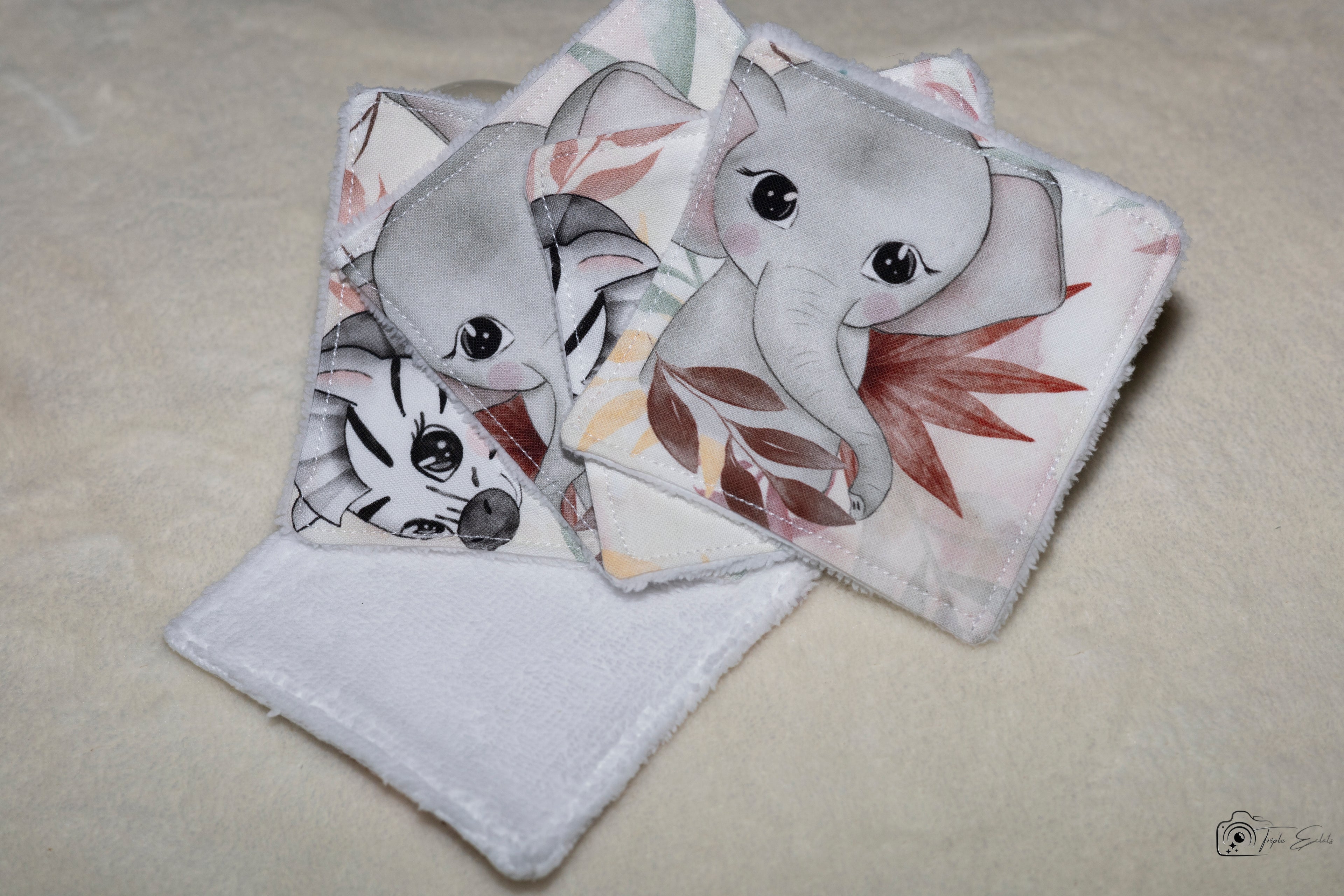 Lingette bébé et panière assortie