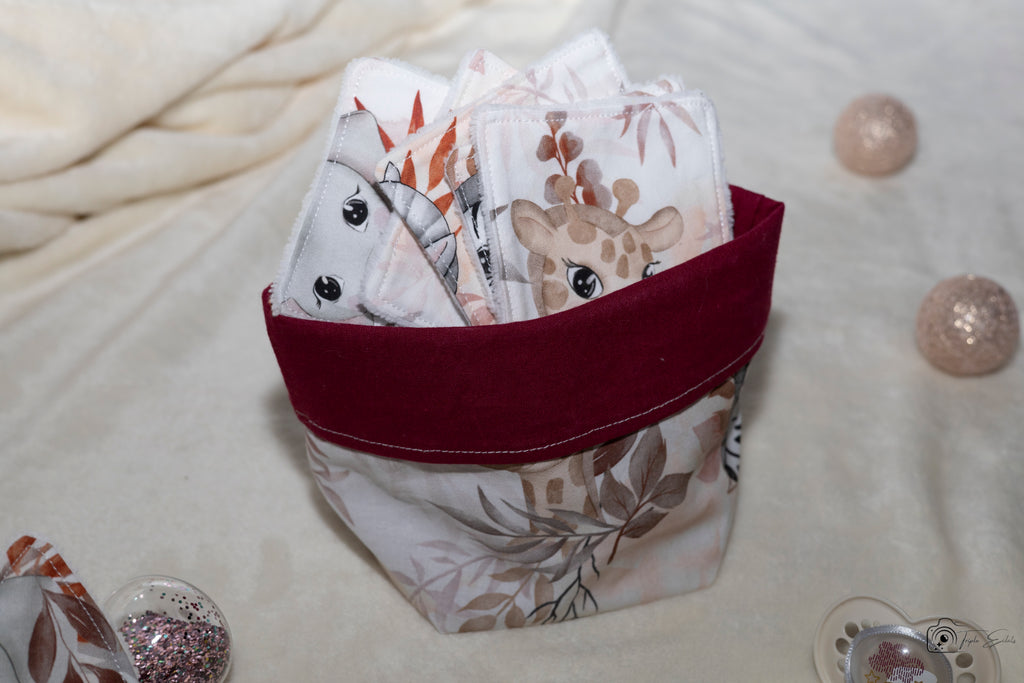 Lingette bébé et panière assortie