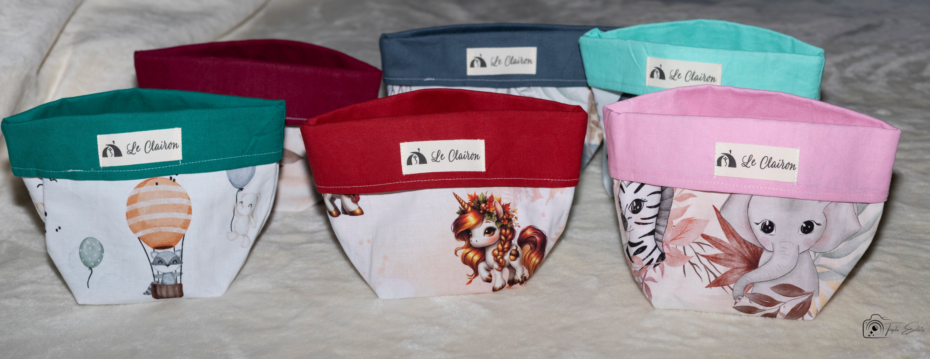 Lingette bébé et panière assortie